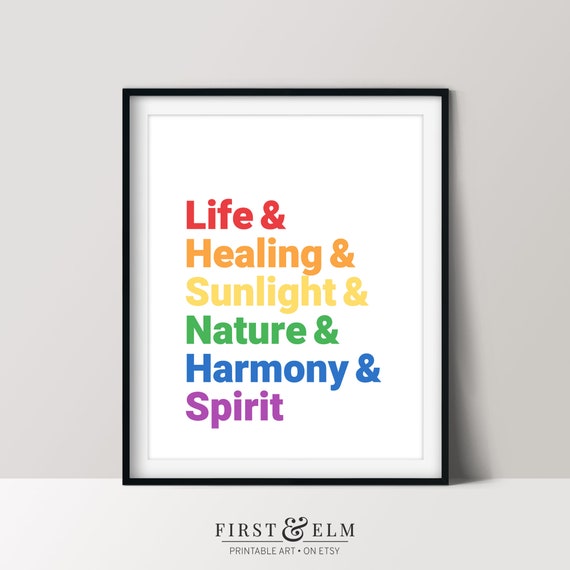 Lgbt Pride Print Rainbow Flag Color Meanings Inspirational Dcor