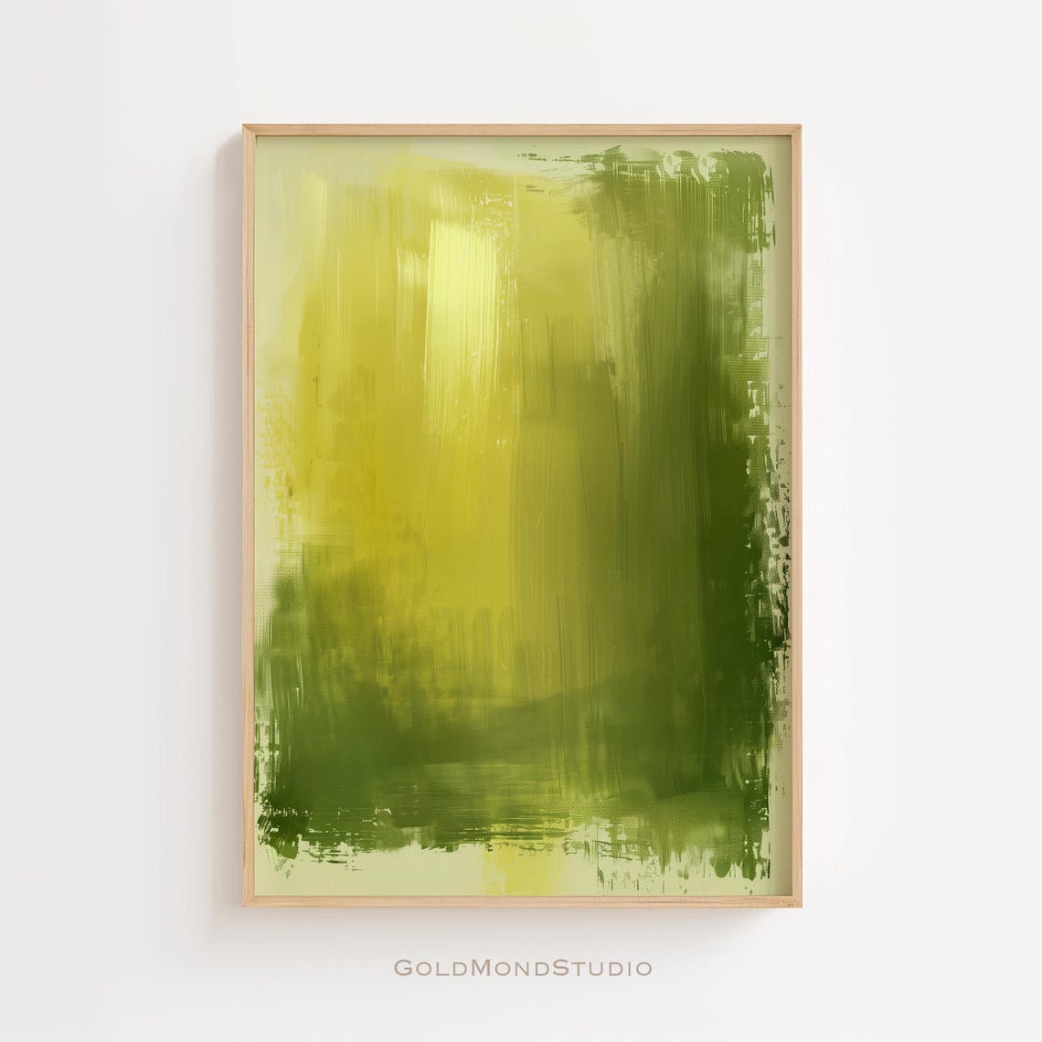 Abstract Green Brushstroke Gradient Modern Decorative Art Poster