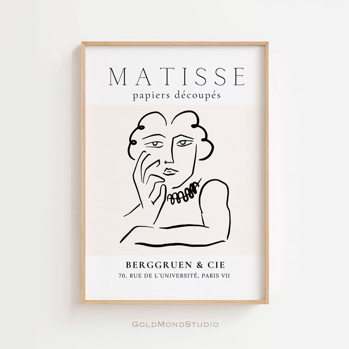 Matisse Line Drawing Woman Face Papiers Decoupes Exhibition Poster