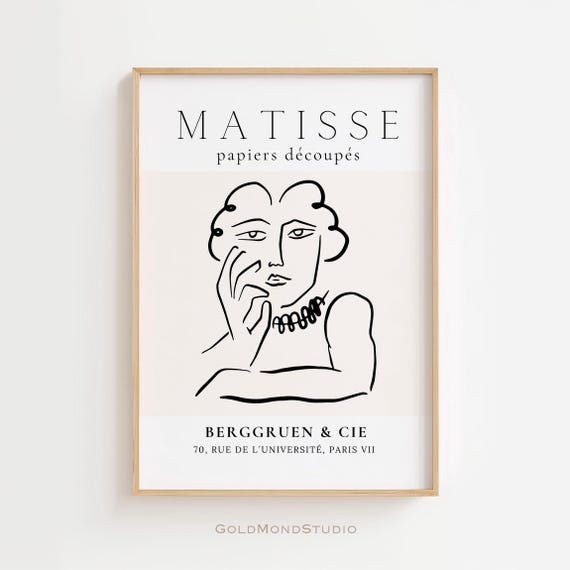 Matisse Poster Henri Matisse Print Matisse Cut Outs Wall Art Minimalist Poster Wall Decor Living Room
