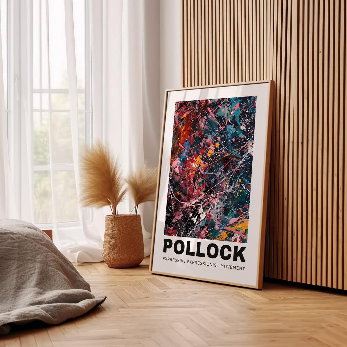 Pollock Colorful Splatter on Dark Abstract Expressionism Art Poster - Image 3