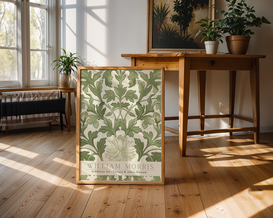 William Morris Sage Acanthus Leaf Victoria and Albert Museum Poster - Image 3