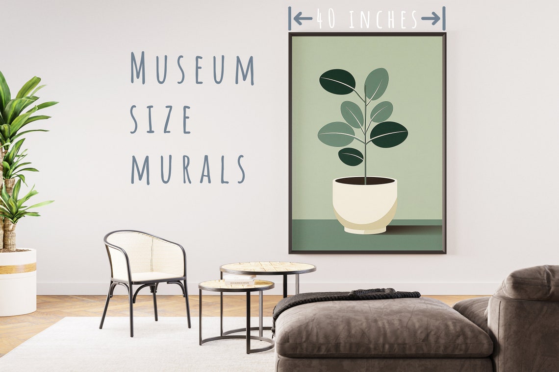 Minimalist Potted Eucalyptus Sage Green Modern Wall Art Print - Image 5