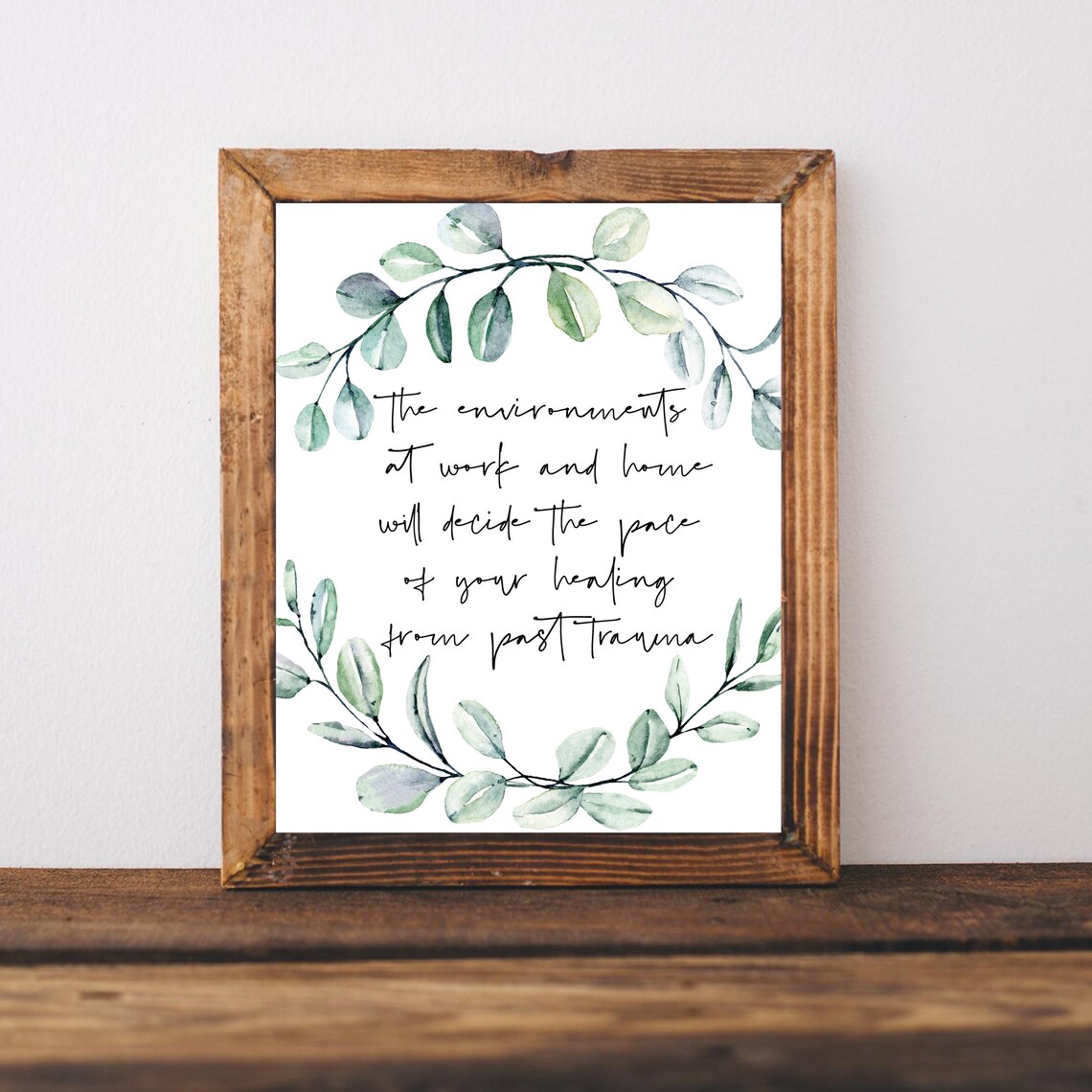 Therapy Office Poster Healing Quote Environment Wreath Mental Health