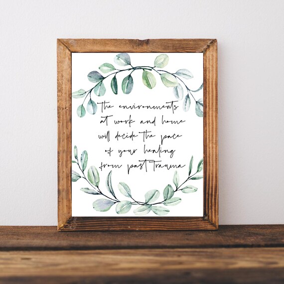 Therapy Office Poster Healing Quote Environment Wreath Mental Health