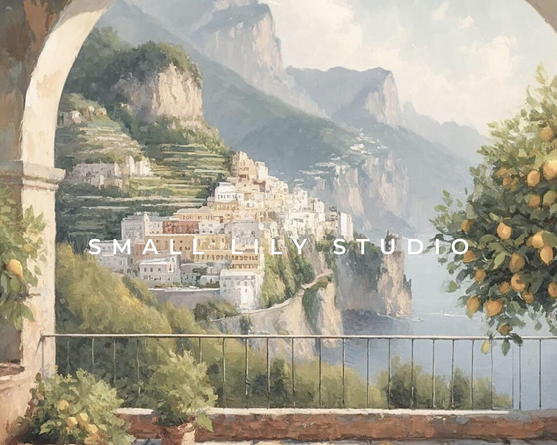 Summer Italian Terrace Lemon Tree, Amalfi Coast Art Print - Image 4