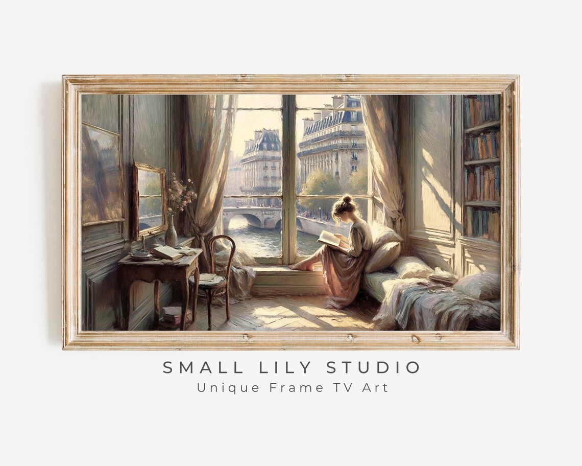 Woman Reading By Window, Paris Vintage Art Print