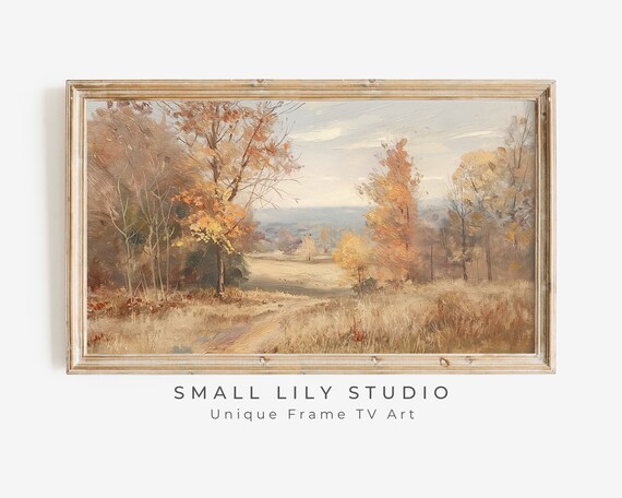Autumn Countryside Landscape, Farmhouse Art Print