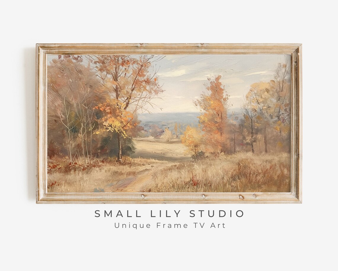 Autumn Countryside Landscape, Farmhouse Art Print
