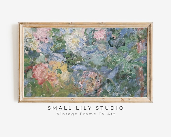 Abstract Colorful Spring Flowers Textured Vibrant Floral Garden Painting Poster