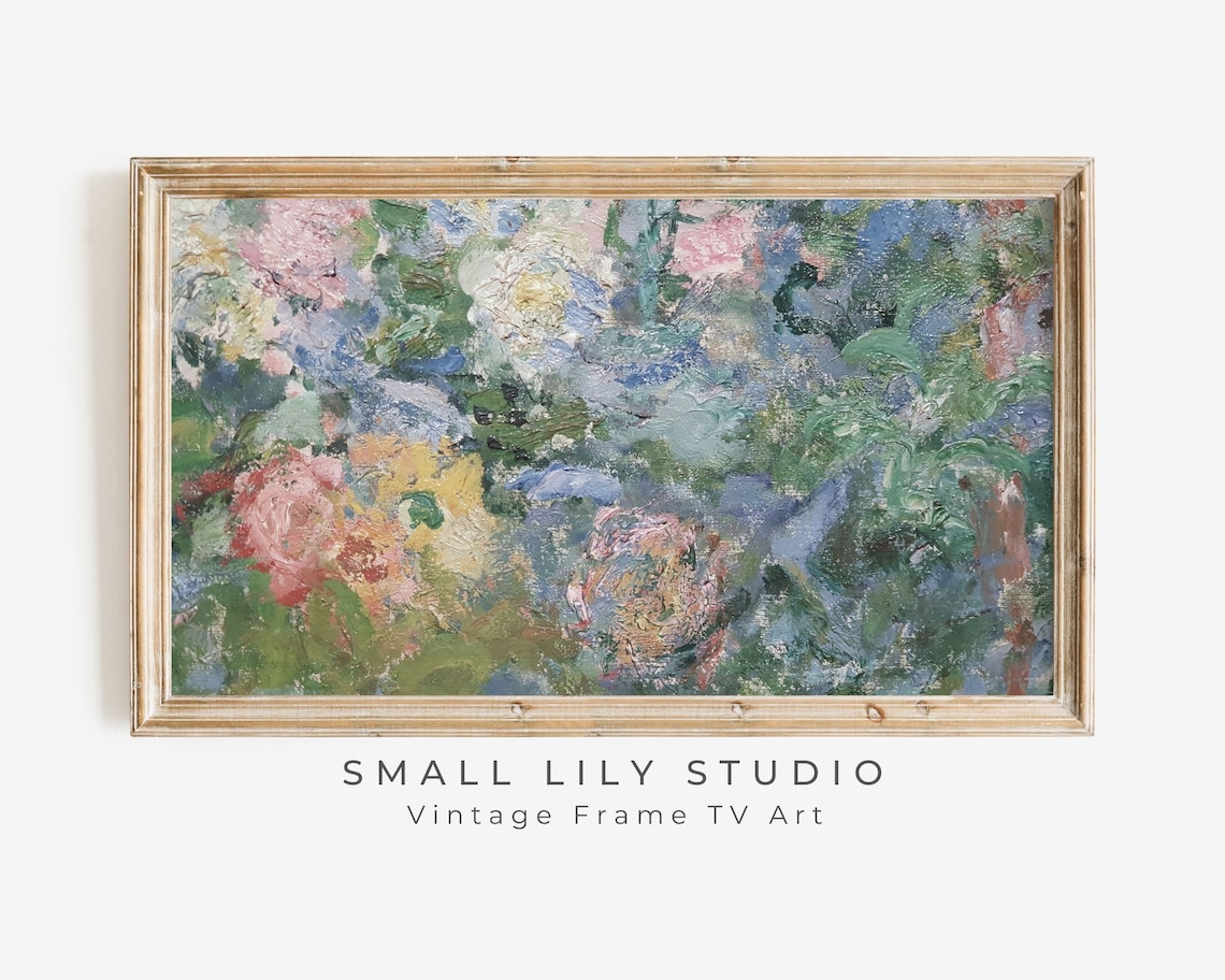 Abstract Colorful Spring Flowers Textured Vibrant Floral Garden Painting Poster