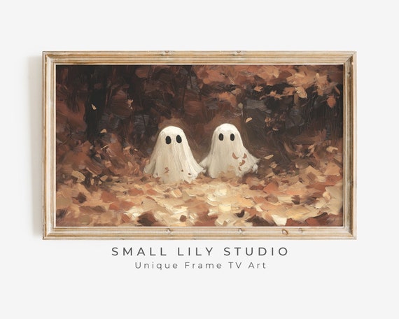 Tiny Ghosts in the Woods, Vintage Halloween Art Print