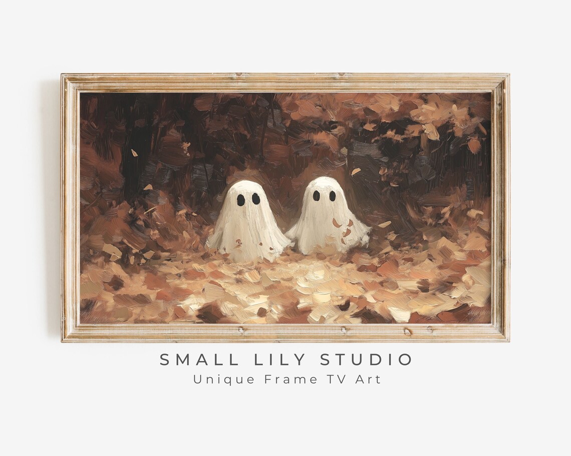 Tiny Ghosts in the Woods, Vintage Halloween Art Print