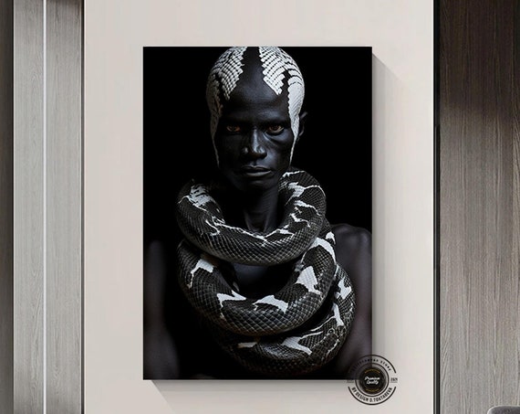 African Culture Wall Art Decor Symbol Canvas Painting Abstract Africa Gift