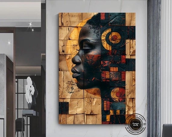African Culture Wall Art Decor Local Women Abstract Canvas Gift