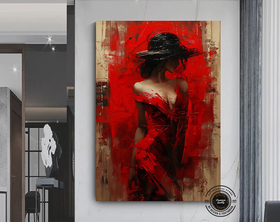 Abstract Red Woman Abstract Home Decor Art Print