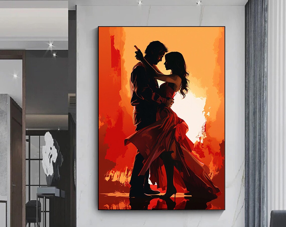 Dancing Couple Painting Print, Tango Music Room Art