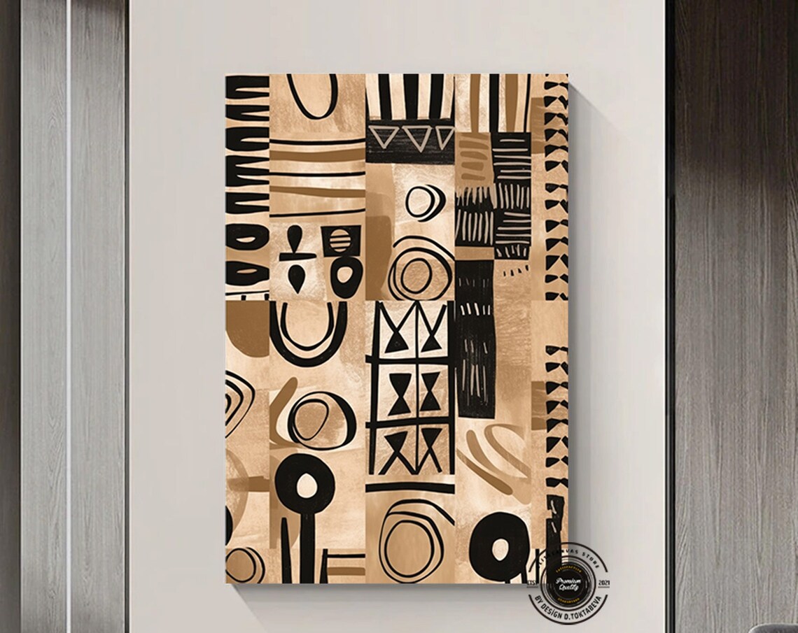 African Tribal Abstract Art Print, Cultural Decor
