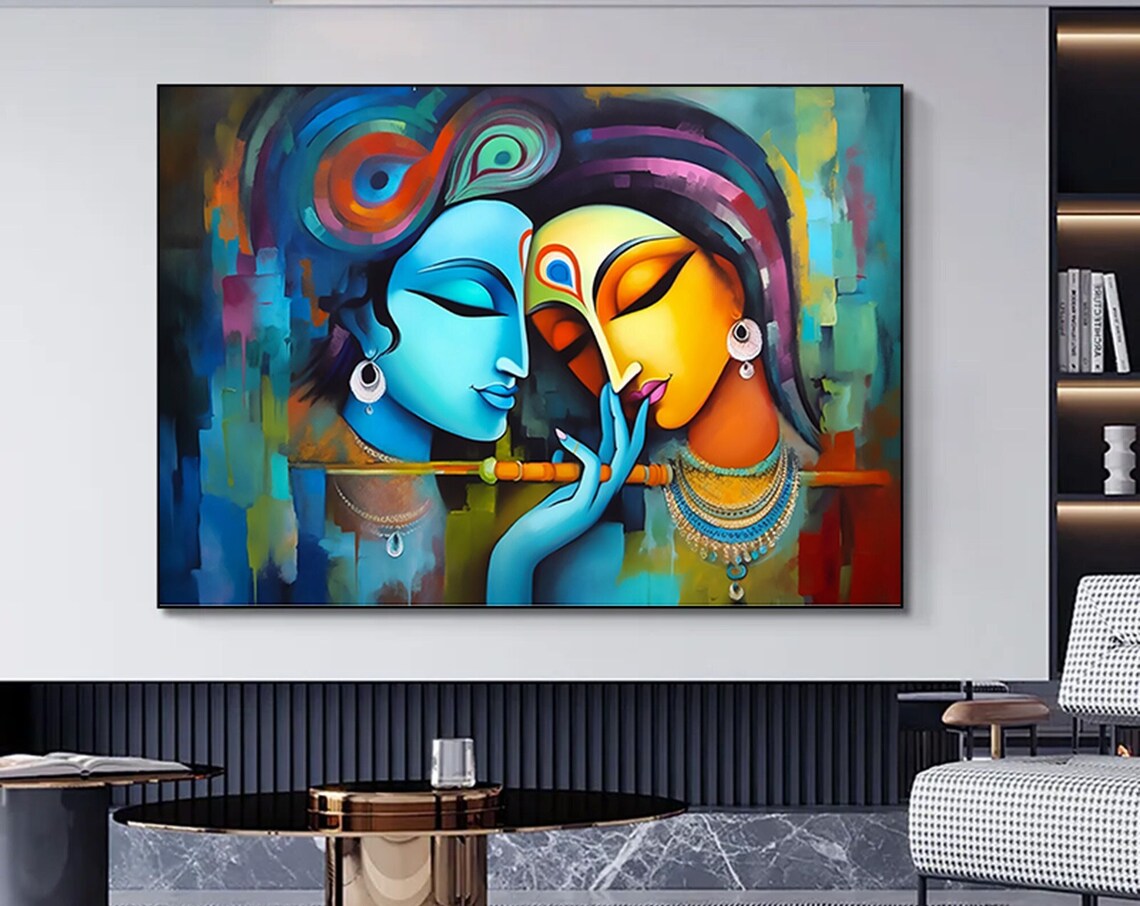 Radha Krishna Traditional India Art Print