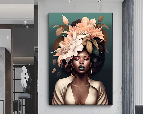 Modern African Woman Painting Wall Art Poster Home Decoration For Living Room Print On Canvasethnic Ladies Artafrican Lady
