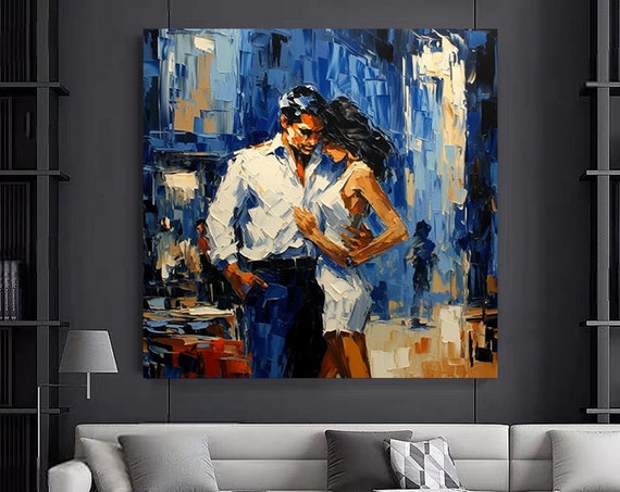 Canvas Home Decor Dancing Couple Painting Oil Paint Print Music Room Art Tango
