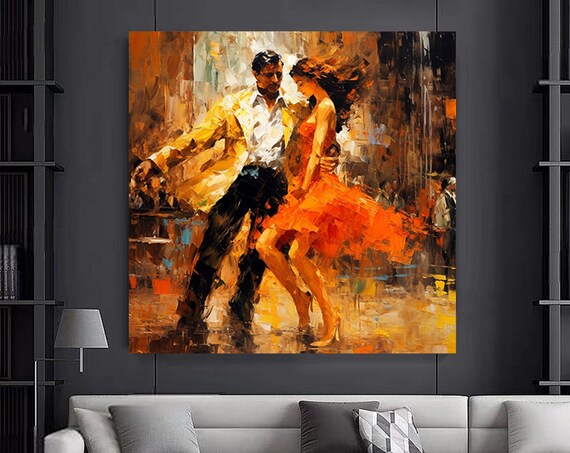 Canvas Home Decor Dancing Couple Painting Oil Paint Print Music Room Art Tango