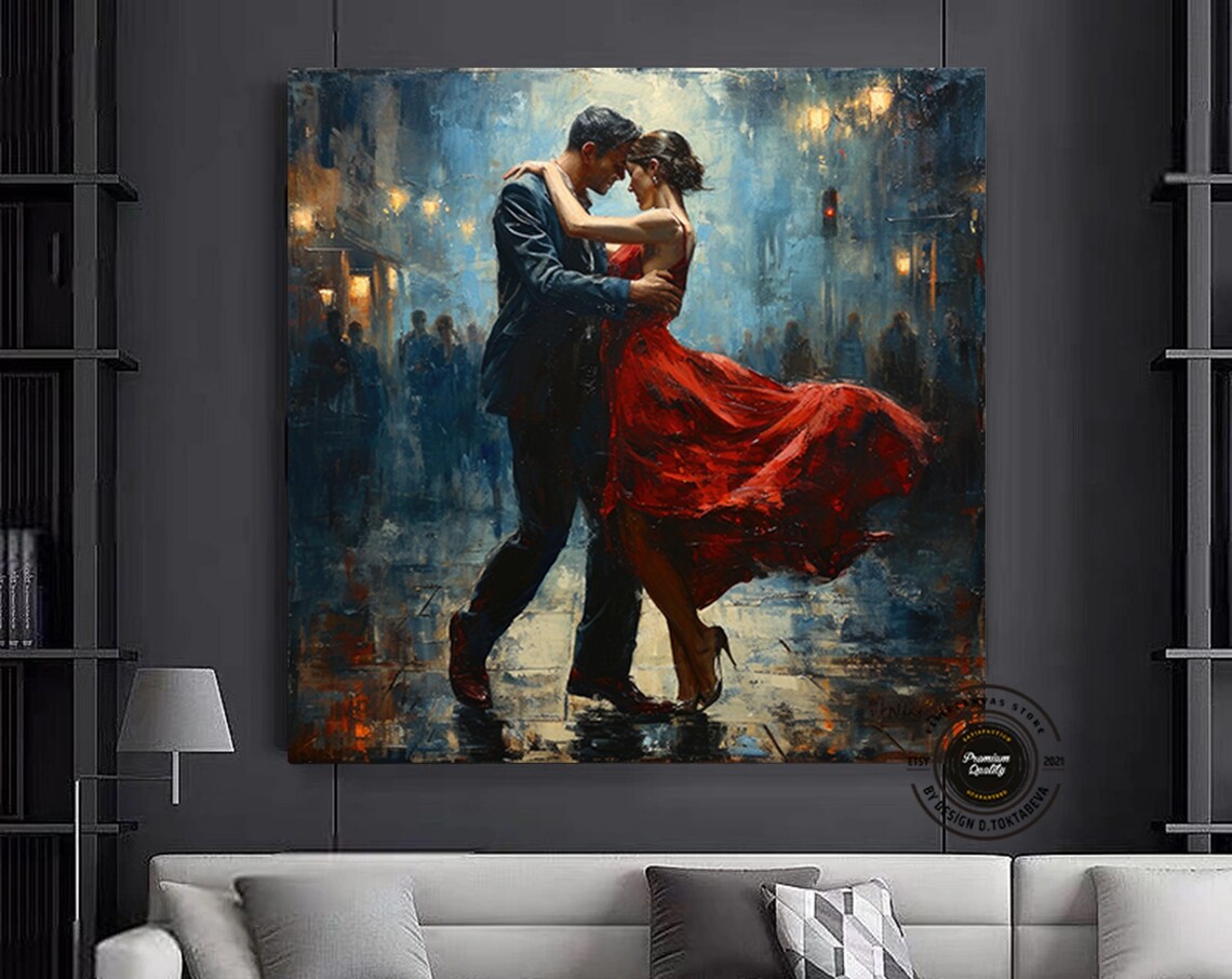 Couple Dancing Tango Music Room Art Print