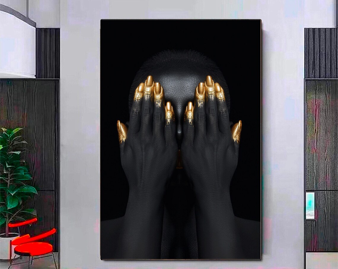 Modern African Woman Painting Wall Art Poster Home Decoration For Living Room Print On Canvasethnic Ladies Artafrican Lady