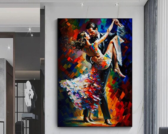 Dancing Couple Tango Art Print, Music Room Decor