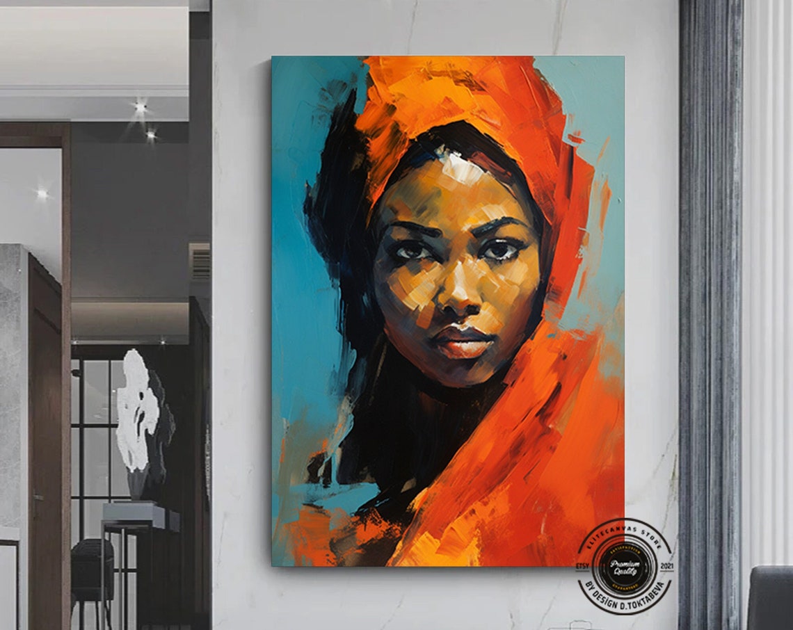 African Woman Canvas Wall Art Ethnic Decor
