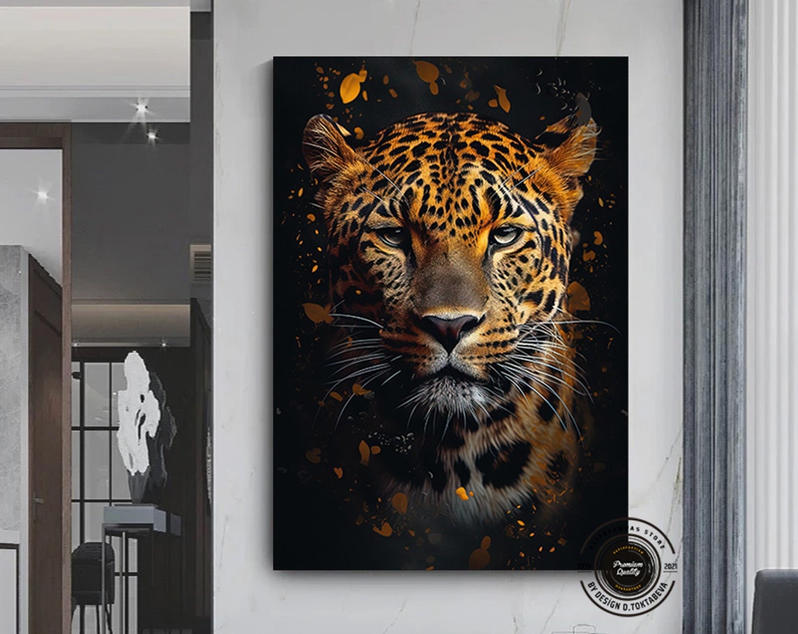 Leopard Portrait Prints Wall Art Tiger Canvas Animal Poster Farmer Gifts Home Decoraton Gift