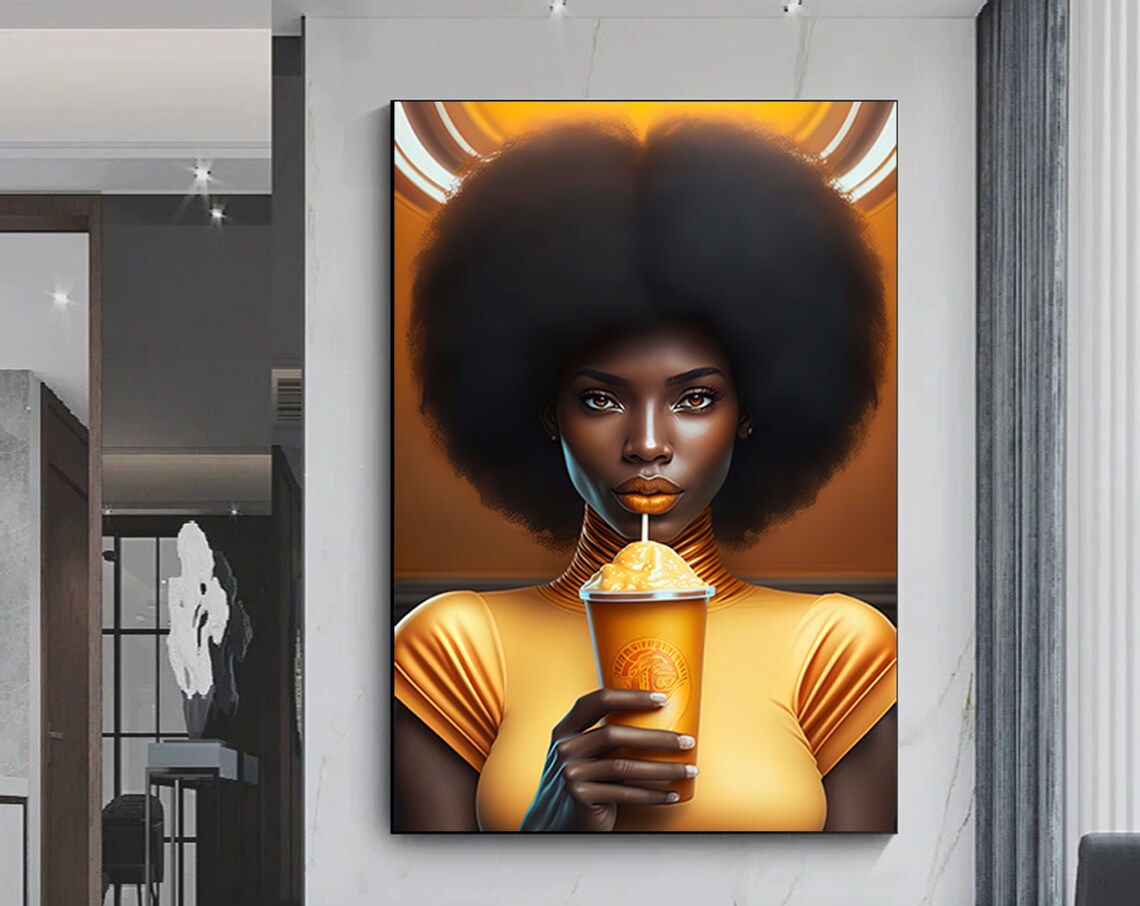 Modern African Woman Painting Wall Art Poster Home Decoration For Living Room Print On Canvasethnic Ladies Artafrican Lady