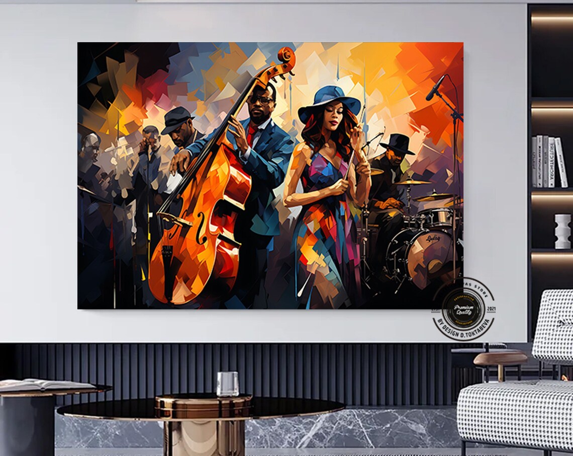 Jazz Musician Prints, African Abstract Modern Art Print