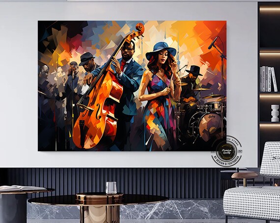 Jazz Musician Prints, African Abstract Modern Art Print