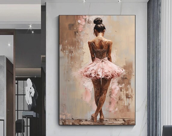 Ballerina Back View Pink Tutu Soft Painterly Dance Art Poster