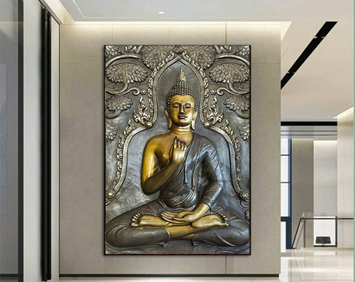 Buddhism Black Buddha Statue Guatemala Temple Art Print