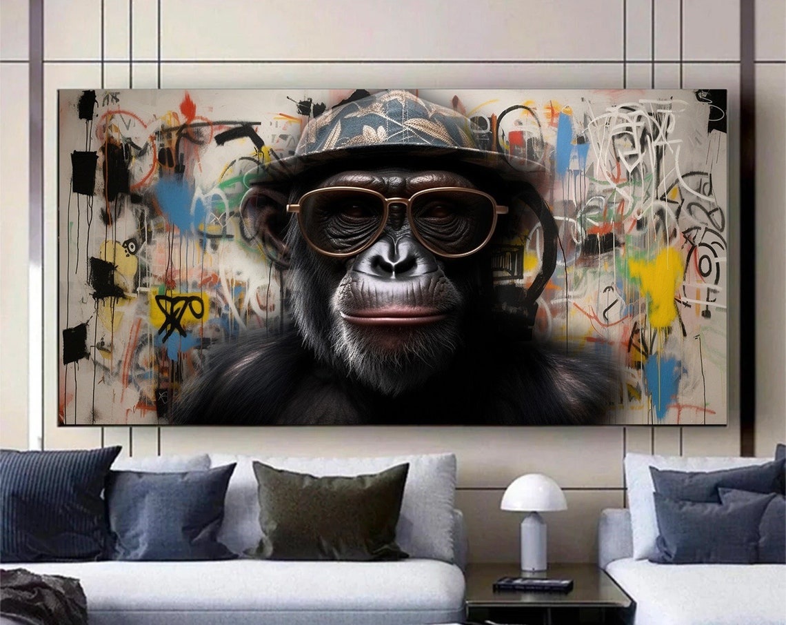 Monkey Special Design Canvas Art Wise Animal Wall Office Decor