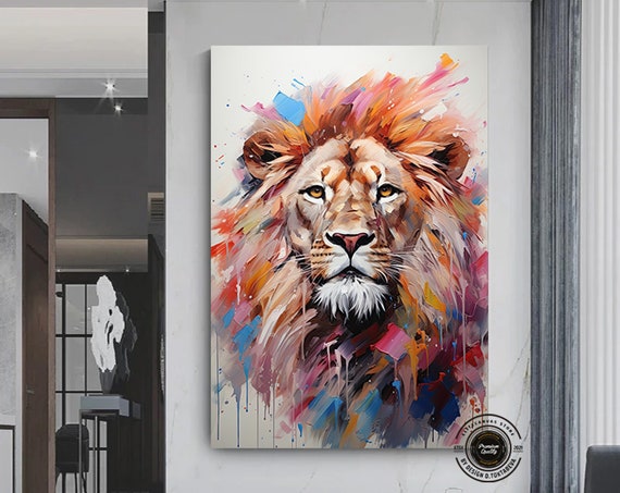 Lion Colorful Abstract Framed Poster Wall Art Print Home Decor Painting