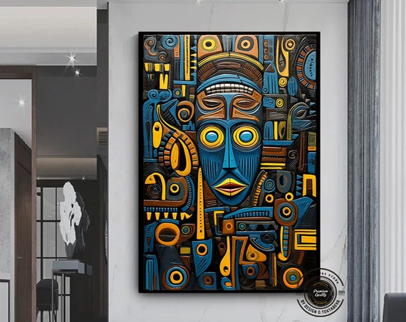African Wall Symbols Canvas Painting Culture Home Decor Luxury Art Fashion Large Gift