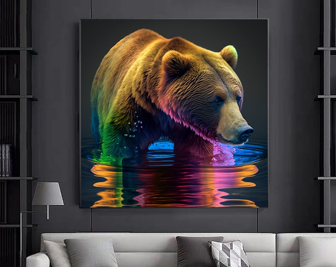 Spiritual Bear Wall Art Animal Decor For Living Room