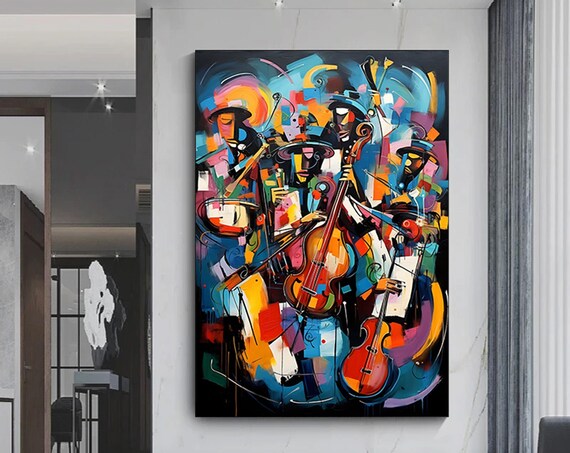 Picasso Jazz Abstract Art Print, Music Decor