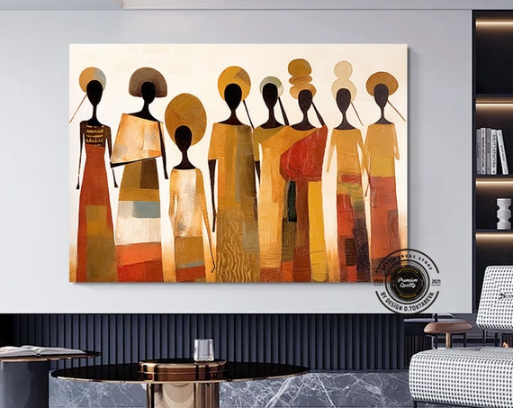 African Figures Culture Wall Art Woman Decor Local Abstract Canvas Women