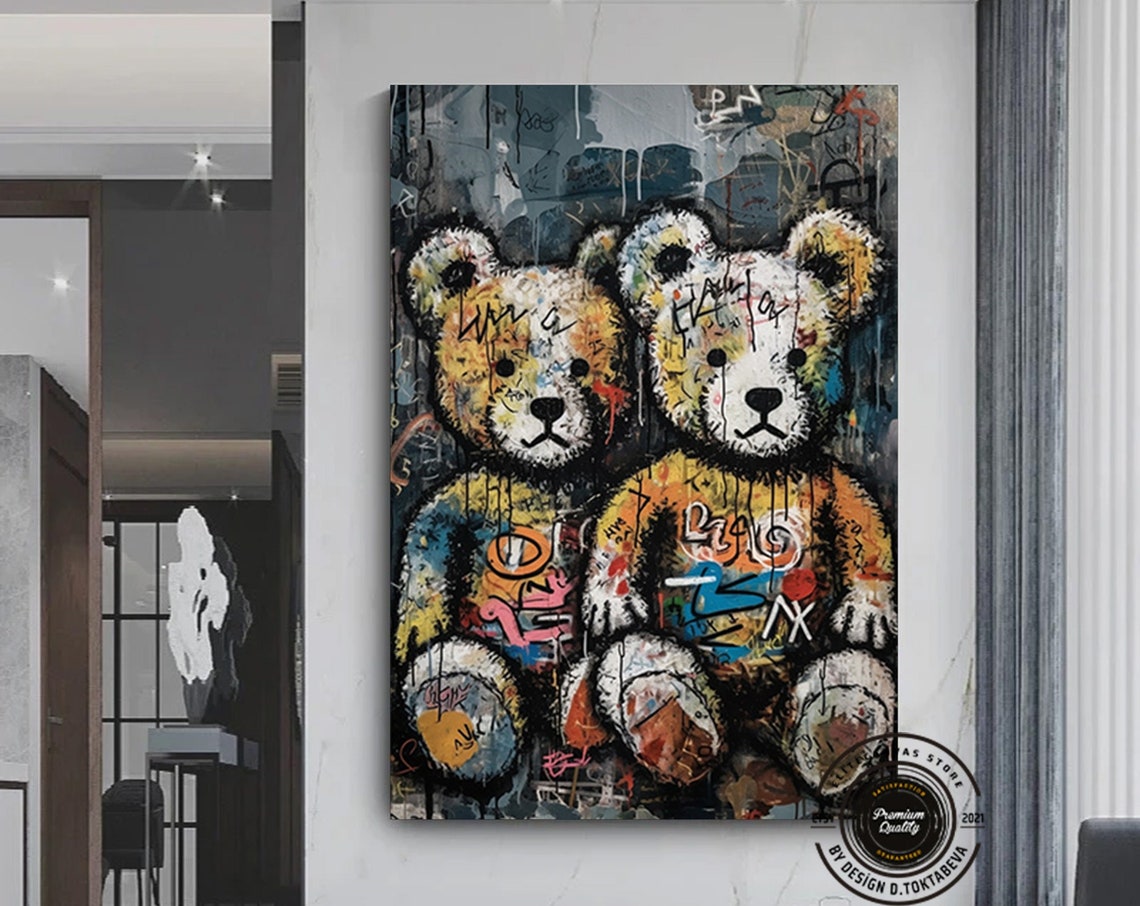 Teddy Bear Wall Art Graffiti Street
