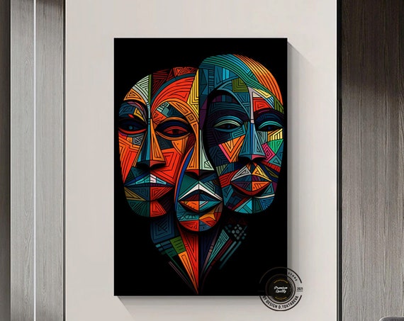 African Abstract Art Framed Poster Ethnic Wall Decor Home Culture Print