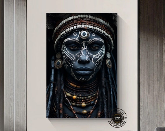 African Women Portrait Culture Tribe Wall Art Decor Oil Painting Modern Home