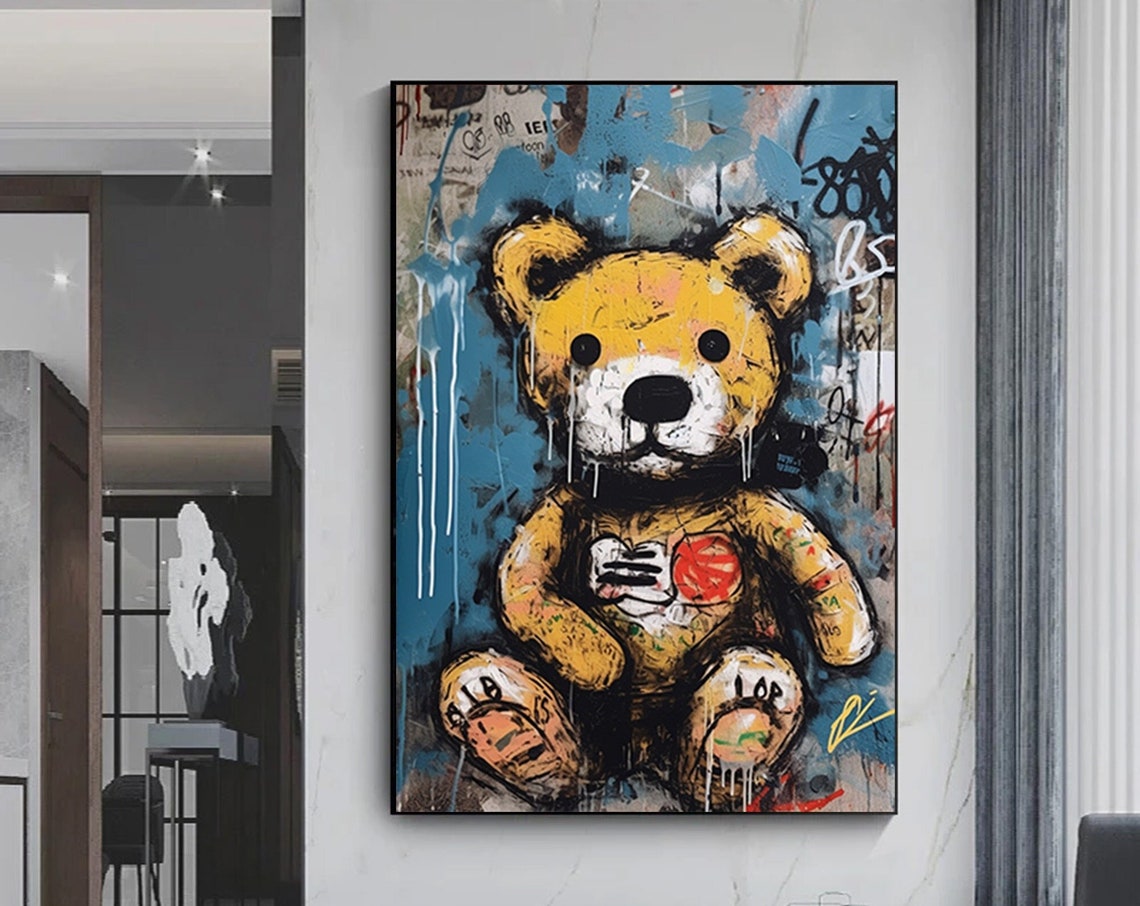 Teddy Bear Wall Art Graffiti Street