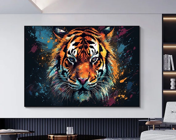 Abstract Graffiti Art Tiger Painting Modern Animal Street Colorful Canvas Poster Print Wall Picture Living Room Home Decor