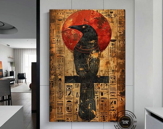 Egyptian Mythology Wall Art Egypt Symbols Framed Canvas Hieroglyphs Ancient Cultural