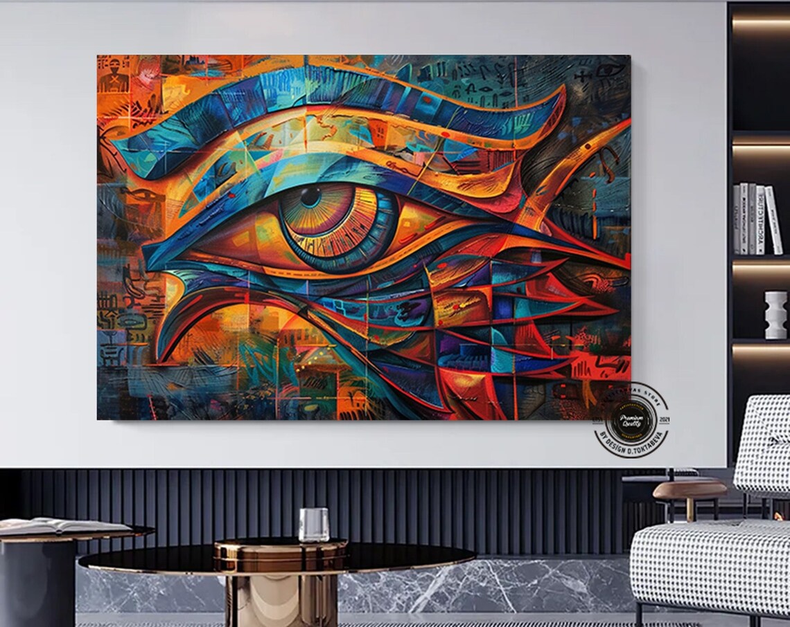 Eye of Horus Ancient Egyptian Symbol Colorful Abstract Art Poster