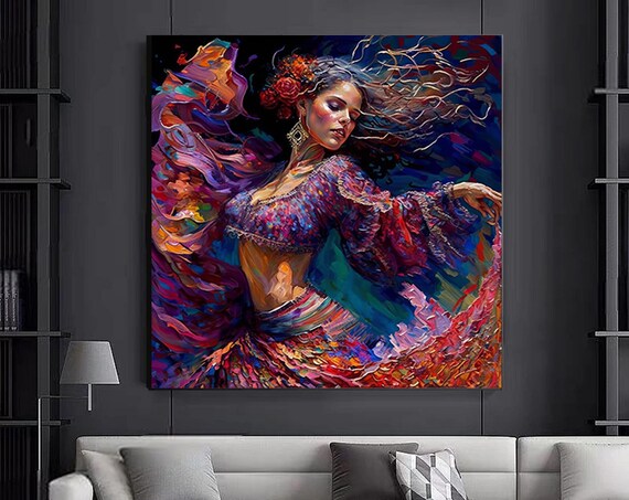 Spanish Traditional Dancing Woman, Dance Wall Art Print